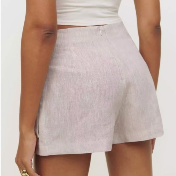 NEW Reformation Eva Linen Skort - Oatmeal - Picture 3 of 7